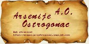 Arsenije Ostrogonac vizit kartica